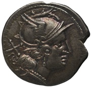 Denarius Owl; ROMA obverse image
