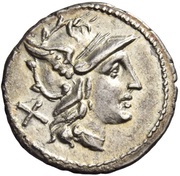 Denarius Gryphon; ROMA obverse image
