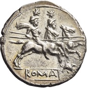 Denarius Gryphon; ROMA, Rome, 169 BC - 158 BC reverse image