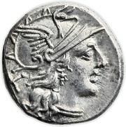 Denarius Decimia: Decimius Flavus; FLAVS ROMA obverse image