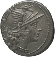 Denarius Pinarius Natta; ROMA NATT͡A obverse image