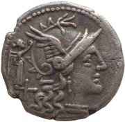 Denarius Terentia: Caius Terentius Lucanus; C TER LVC ROMA obverse image