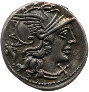 Denarius Cupiennia: Lucius Cupiennus; L C VP ROMA obverse image