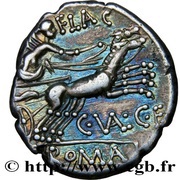 Denarius Valeria: C. Valerius C.f. Flaccus; X / FLAC C•VAL•C•F, Rome, 140 BC reverse image