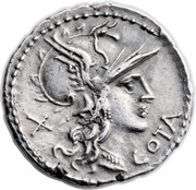 Denarius Aurelia: Marcus Aurelius Cotta; COTA / M•AVRELI obverse image