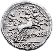 Denarius Aurelia: Marcus Aurelius Cotta; COTA / M•AVRELI, Rome, 139 BC reverse image