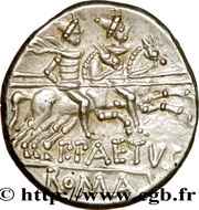 Denarius Aelia: Publius Aelius Paetus; P•PAETVS ROMA, Rome, 138 BC reverse image