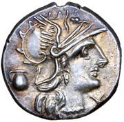 Denarius Pompeia: Sextus Pompeius; SEX•POM FOSTLVS ROMA obverse image