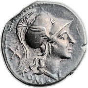 Denarius Anonymous; ROMA obverse image