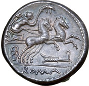 Denarius Cipia: Marcus Cipius, M•CIPI•M•F / ROMA, Rome, 115 BC - 114 BC reverse image