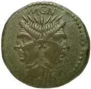 As - Sextus Pompeius MAGNVS / PIVS IMP obverse image
