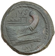 As - Sextus Pompeius MGN / PIVS IMP, Rome, 45 BC reverse image