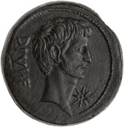 Dupondius - Octavian DIVI•F / DIVOS IVLIVS obverse image