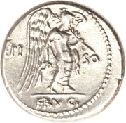 Quinarius Calpurnia: Lucius Calpurnius Piso Frugi; L PISO FRVGI reverse image