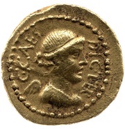 Quinarius - Julius Caesar C•CAES DIC•TER / L•PLANC PRAEF•VRB obverse image