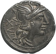 Denarius Julia: Lucius Julius; L. IVLI / ROMA obverse image