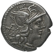 Denarius C. Titinius; C•TITINI ROMA obverse image
