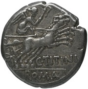 Denarius C. Titinius; C•TITINI ROMA, Rome, 141 BC reverse image