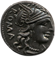 Denarius C. Minucius Augurinus; C•A VG obverse image