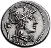 Denarius Servilia: Gaius Servilius Vatia; ROMA / C•SERVEIL obverse image