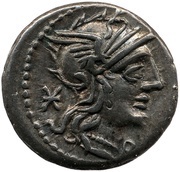 Denarius N. Fabius Pictor; N•FABI PICTOR ROMA obverse image