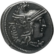 Denarius C. Caecilius Metellus Caprarius; C•M͡ETELLVS obverse image