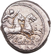 Denarius Porcia: C. Porcius Cato; C•CATO, Rome, 123 BC reverse image
