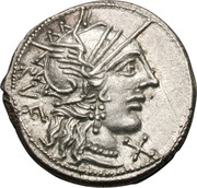 Denarius Minucia: Quintus Minucius Rufus; RVF / Q•MINV ROMA obverse image