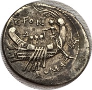 Denarius C. Fonteius; C.FON ROMA, Rome, 114 BC - 113 BC reverse image