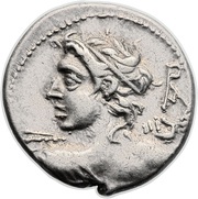 Denarius Caesia: Lucius Caesius; ROMA / LA PRE L•CAESI obverse image