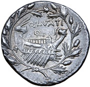 Denarius Quintus Lutatius Cerco; Q LVTATI / Q., Rome, 109 BC - 108 BC reverse image