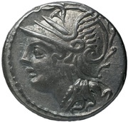 Denarius Coelia: C. Coelius Caldus; C•COIL CALD, Rome, 104 BC obverse image