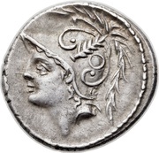 Denarius Minucia: Quintus Minucius Thermus; Q•THERM•MF obverse image