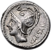 Denarius Julia: Lucius Julius Caesar; CAESAR / L•IVLI•L•F obverse image