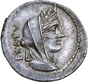Denarius Fabia: C. Fabius C. f. Hadrianus; C•FABI•C•F obverse image