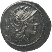 Denarius Julia: Lucius Julius Caesar; L•IVLI obverse image