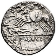Denarius Postumia: Aulus Postumius Albinus; ROMA / A•ALBINVS•S•F, Rome, 99 BC - 96 BC reverse image