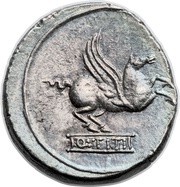 Denarius Titia: Quintus Titius; Q•TITI, Rome, 90 BC reverse image