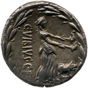 Denarius Vibia: Gaius Vibius Pansa; PANSA / C•VIBIVS•C•F, Rome, 90 BC reverse image
