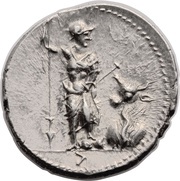 Denarius Anonymous: Marsic Confederation, Rome, 90 BC - 89 BC reverse image