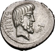 Denarius Tituria: Lucius Titurius Sabinus; SABIN / L•TITVRI obverse image