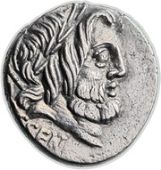 Denarius Rubria: Lucius Rubrius Dossenus; DOSSEN / L•RVBRI obverse image