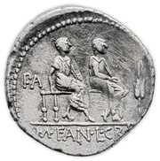Denarius Critonia: Lucius Critonius; AED•PL / P•A M•FAN•L•CRI, Rome, 86 BC reverse image