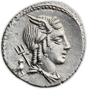 Denarius Julia: Lucius Julius Bursio; L•IVLI•BVRSIO obverse image