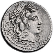 Denarius Fonteia: Manius Fonteius; MN•FONTEI C•F obverse image