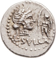 Denarius Cornelia: Lucius Cornelius Sulla; L•SVLLA / IMPER ITERVM obverse image