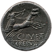 Denarius P. Crepusius, C. Mamilius Limetanus, L. Marcius Censorinus, Rome, 82 BC reverse image