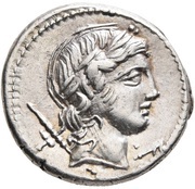 Denarius P. Crepusius; P·CREPVSI obverse image