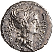 Denarius Manlia: Lucius Manlius Torquatus; L•MANLI T PROQ / L•SVLLA•IMP obverse image
