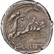 Denarius Annia: Gaius Annius Luscus; C•ANNI•T•F•T•N•PRO•COS•EX•S•C / L•FABI•L•F•HISP, Rome, 82 BC - 81 BC reverse image